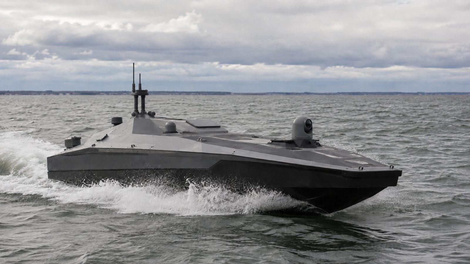 Illustration of a naval drone (AI-generated image). /images/drone-usv-illustration.jpg